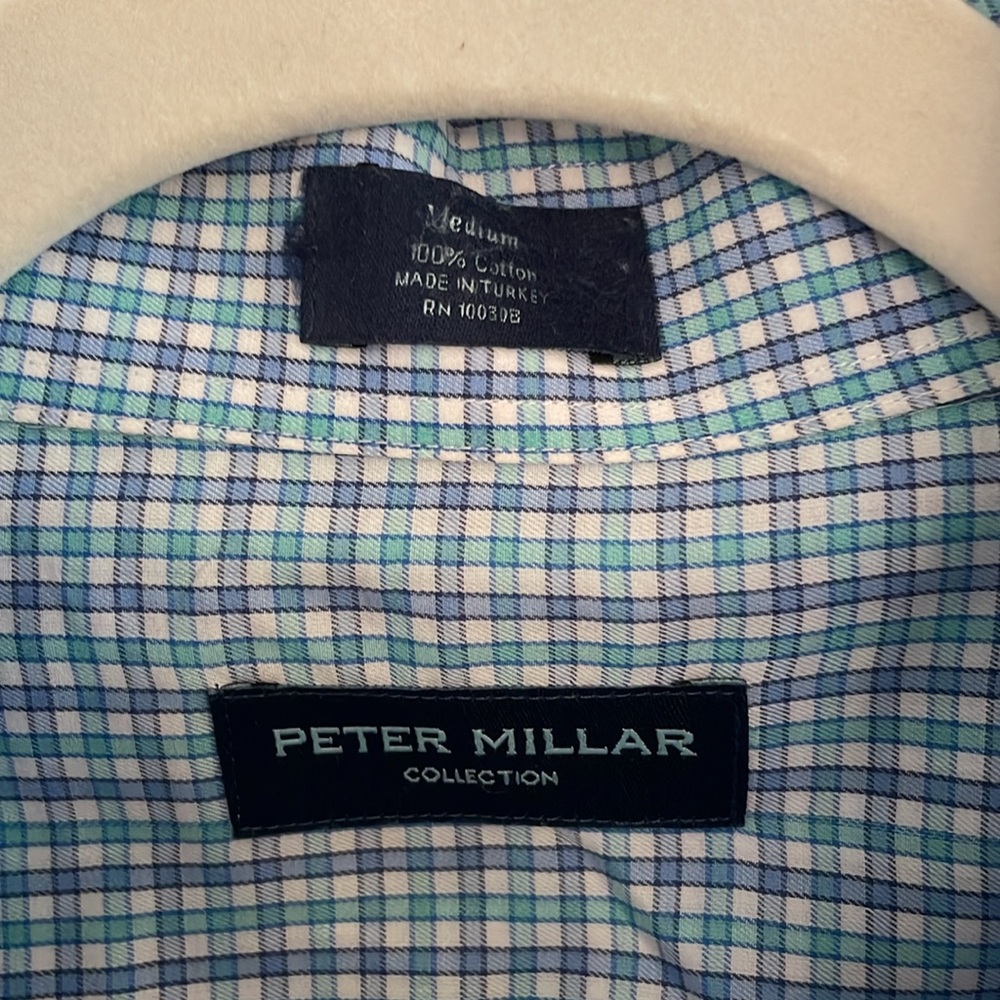 Peter Millar Button Down Size Medium Cotton - image 3